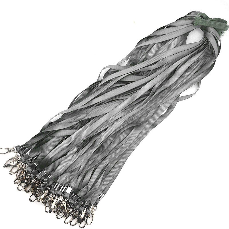 Bird Fiy Gray Lanyards 100Pcs Nylon Bulk Lanyard for Id Badges, Badge Lanyards Swivel Hooks Clips Great for Name Tags (100PCS, Gray) - Image 5